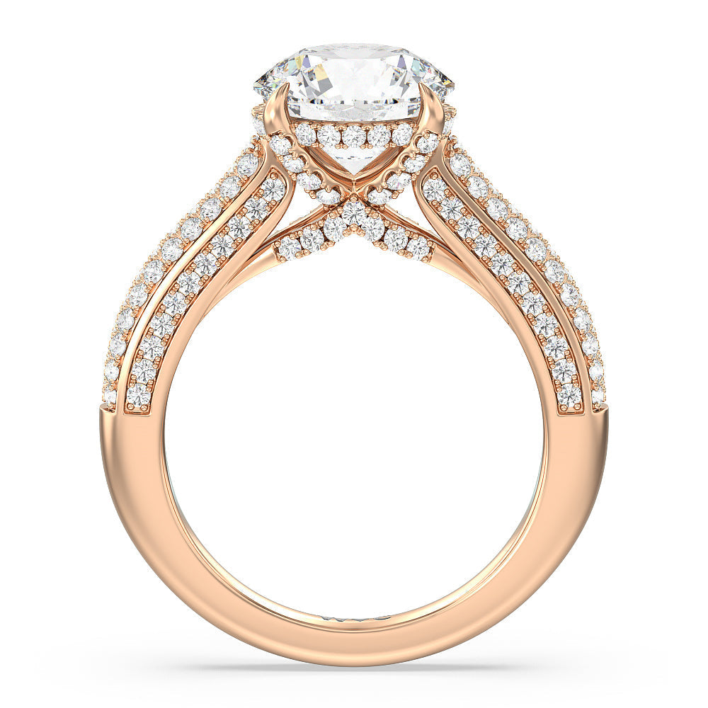 The Lafayette Ring with Round Cut Diamond in 14KT Rose Gold view 2
