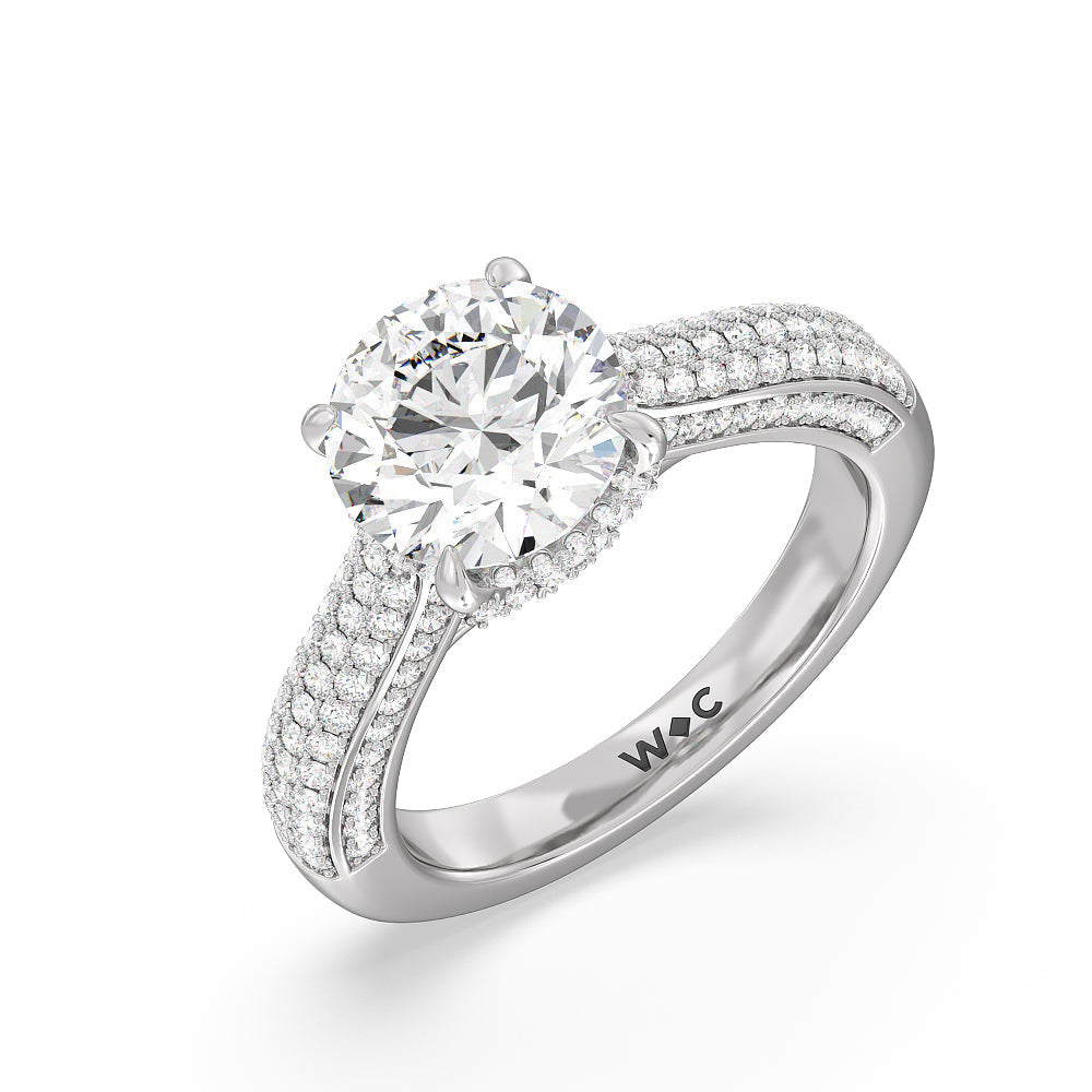 The Lafayette Ring with Round Cut Diamond in 14KT Platinum view 3
