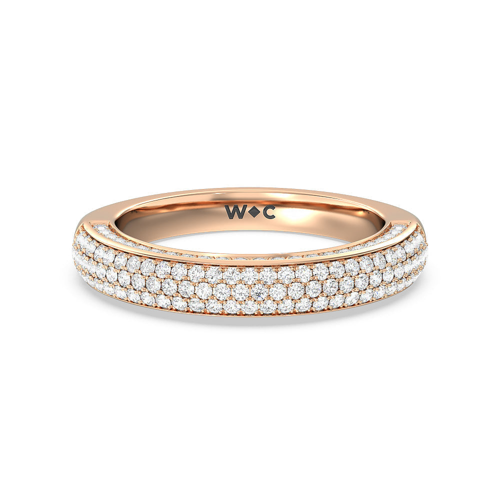 The Lafayette Diamond Wedding Band with Lab Cut Diamond in 14KT Rose Gold view 1
