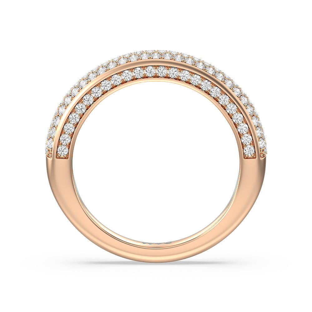 The Lafayette Diamond Wedding Band with Lab Cut Diamond in 14KT Rose Gold view 2
