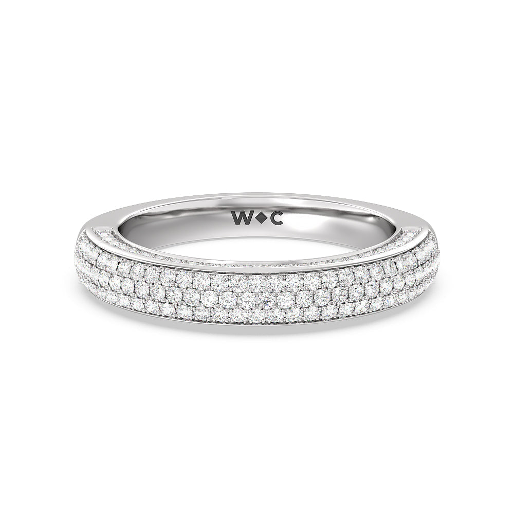 The Lafayette Diamond Wedding Band with Lab Cut Diamond in 14KT White Gold view 1
