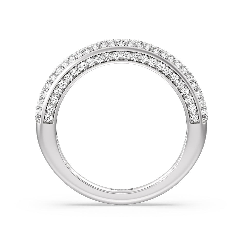 The Lafayette Diamond Wedding Band with Lab Cut Diamond in 14KT White Gold view 2
