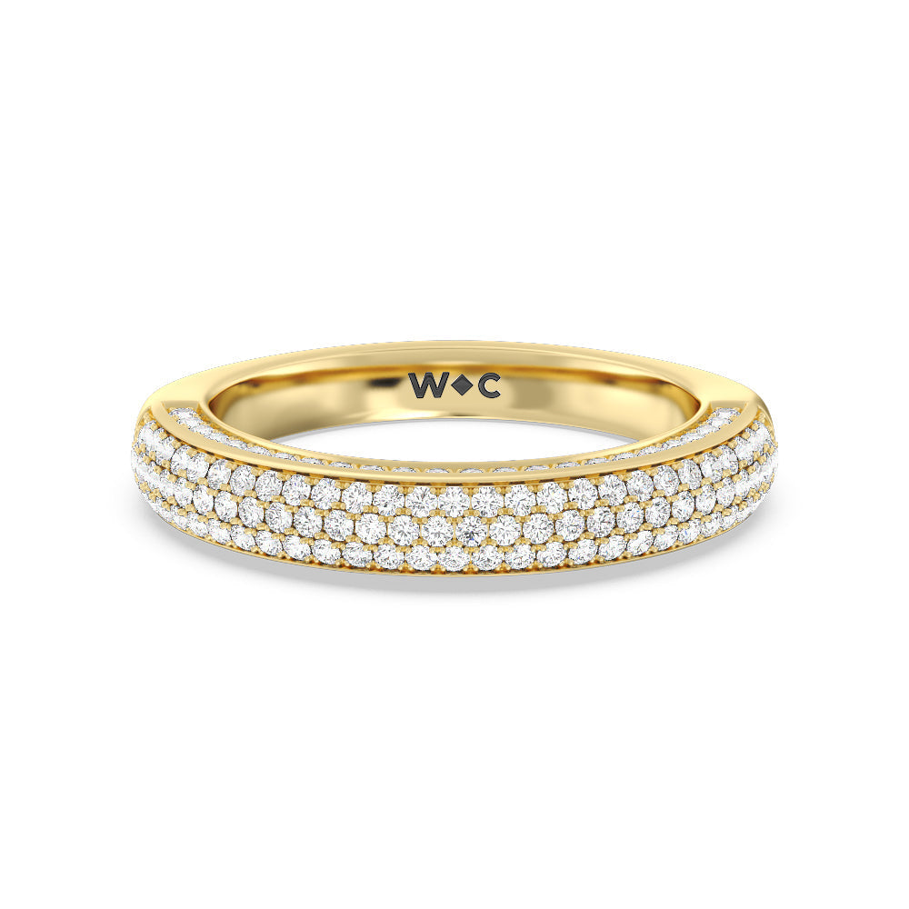 The Lafayette Diamond Wedding Band with Lab Cut Diamond in 14KT Yellow Gold view 1
