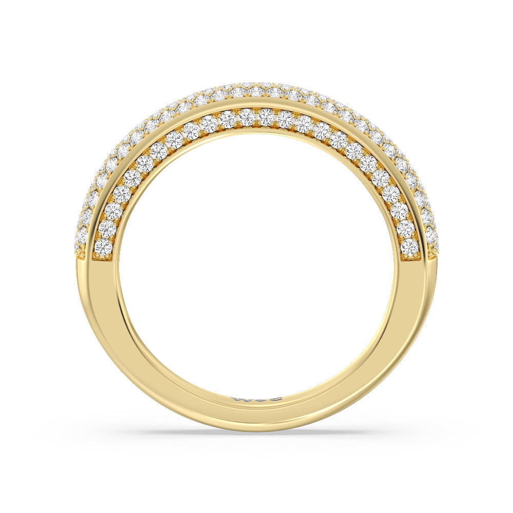 The Lafayette Diamond Wedding Band with Lab Cut Diamond in 14KT Yellow Gold view 2
