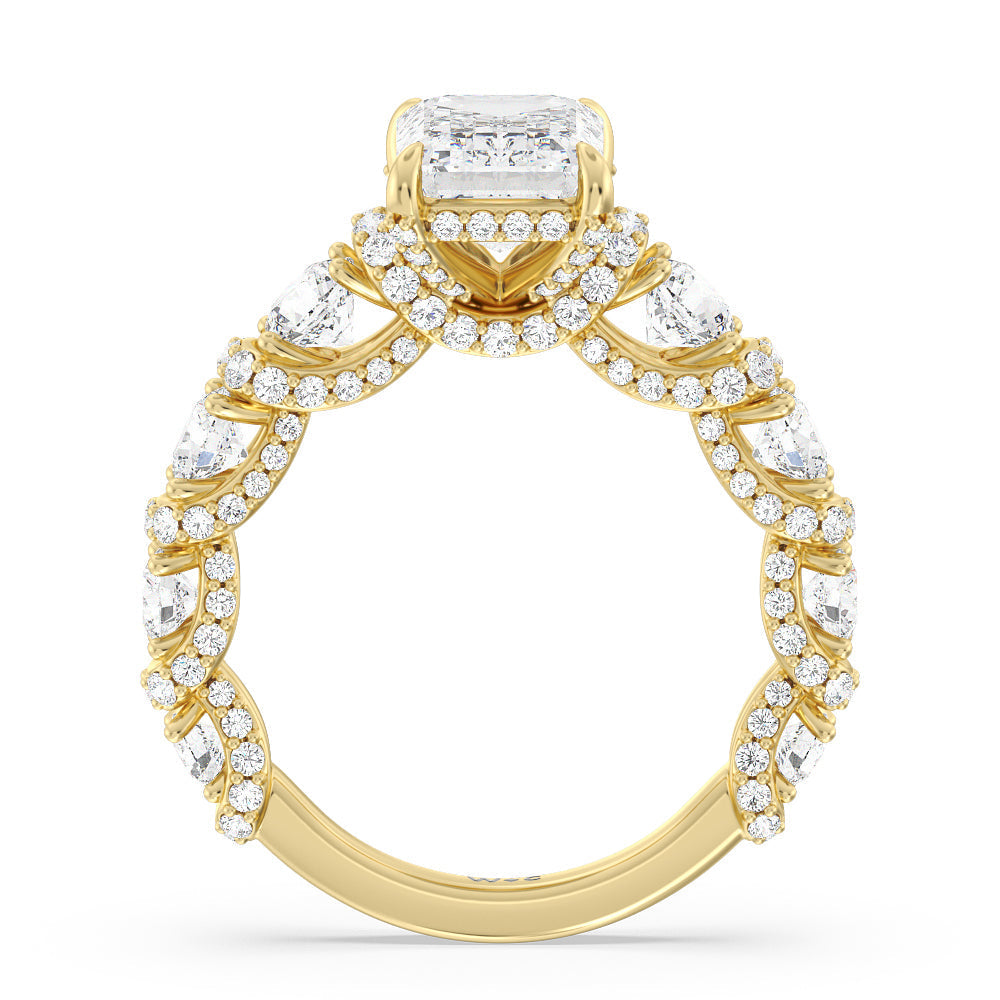 Emerald Cut The Fulton Ring with Lab Grown Diamond in 14KT Yellow Gold view 2
