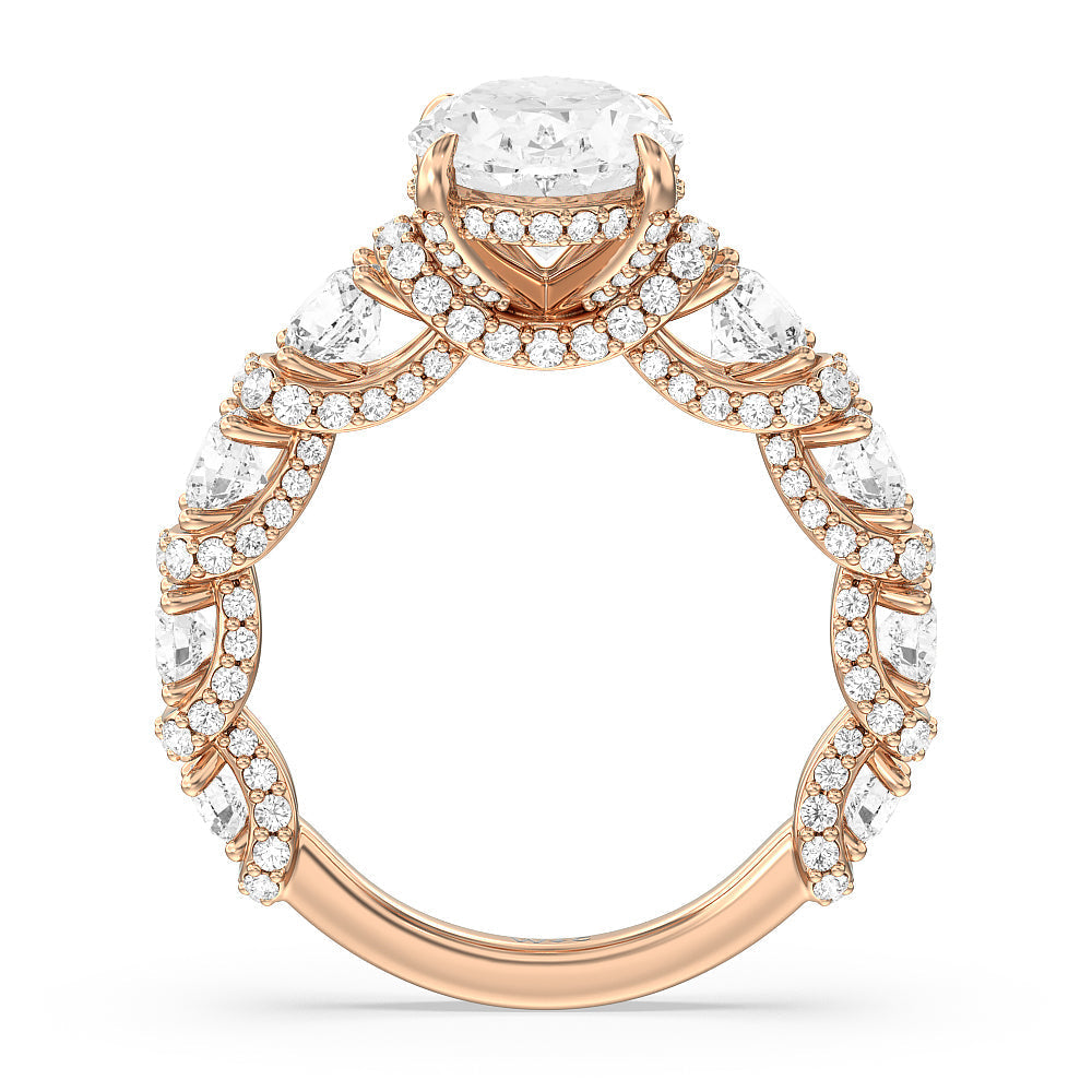 Oval Cut The Fulton Ring with Lab Grown Diamond in 14KT Rose Gold view 2
