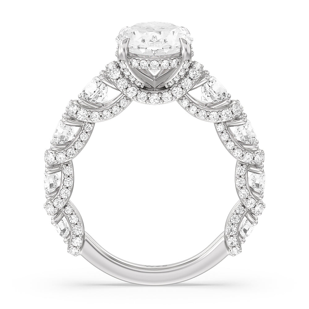Oval Cut The Fulton Ring with Lab Grown Diamond in 14KT Platinum view 2

