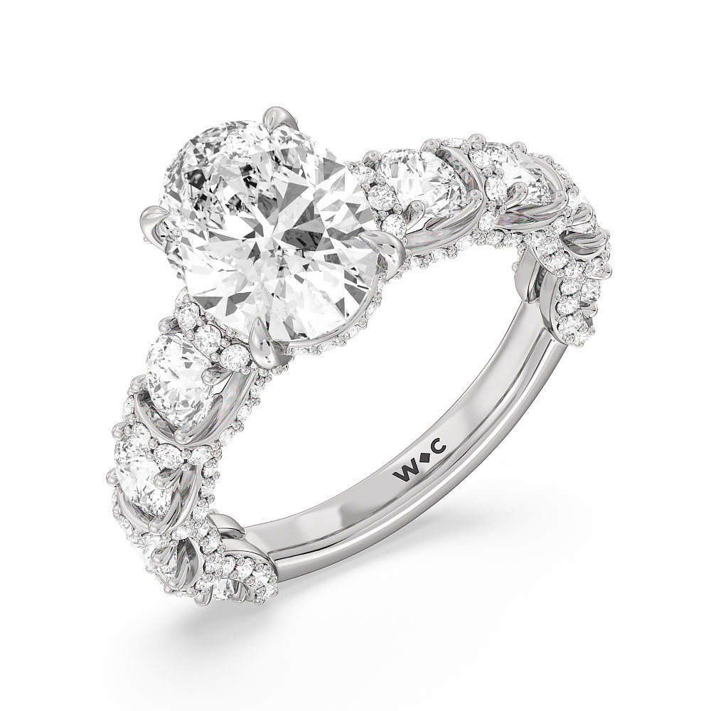 Oval Cut The Fulton Ring with Lab Grown Diamond in 14KT Platinum view 3
