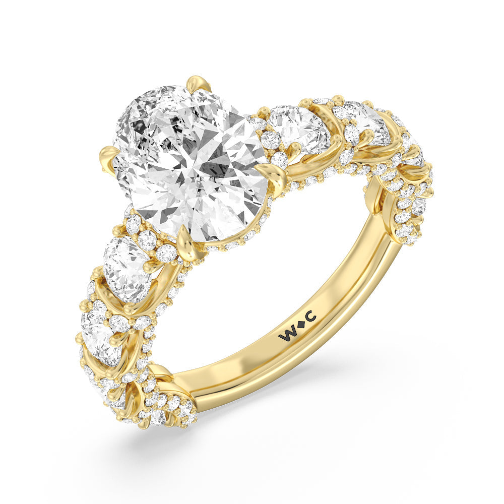 Oval Cut The Fulton Ring with Lab Grown Diamond in 14KT Yellow Gold view 3
