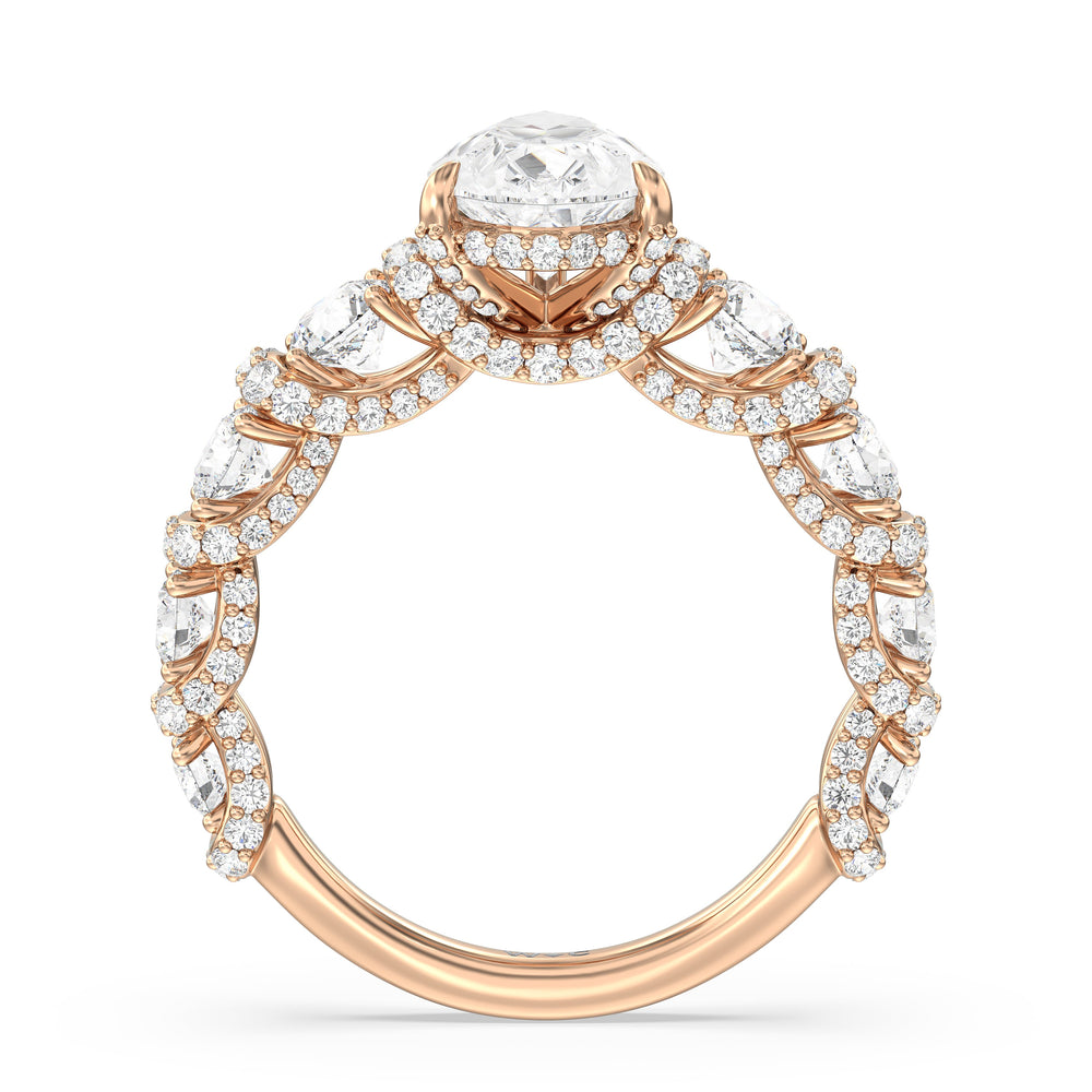 Pear Cut The Fulton Ring with Lab Grown Diamond in 14KT Rose Gold view 2
