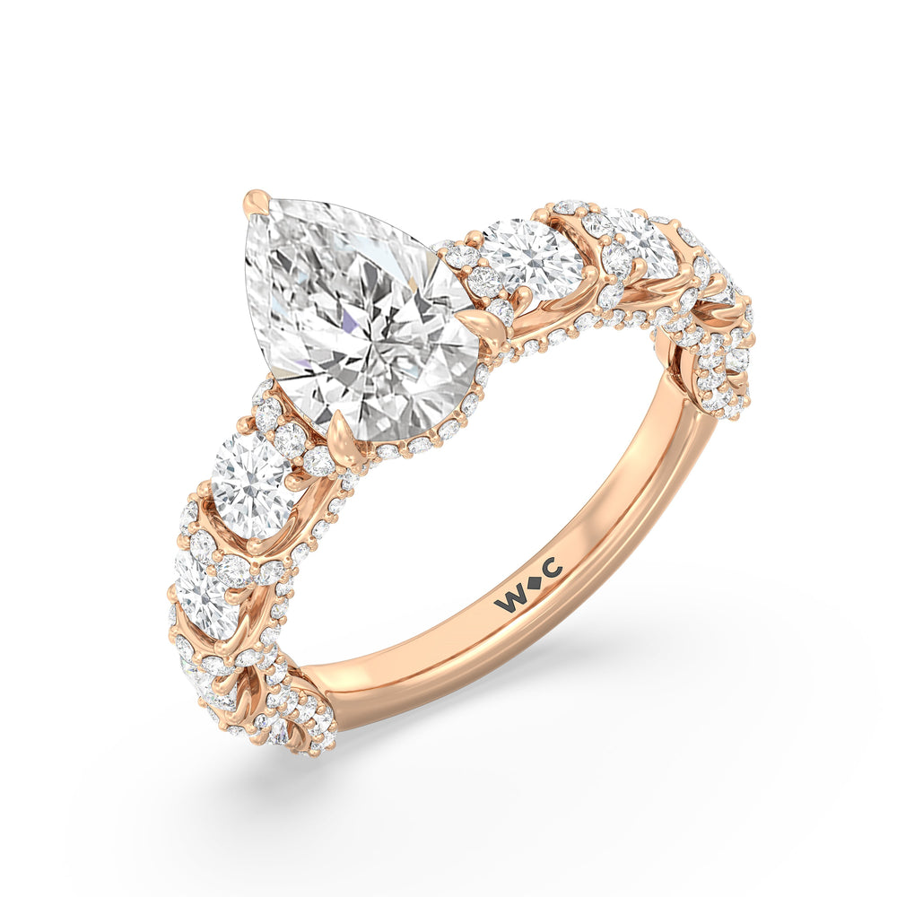 Pear Cut The Fulton Ring with Lab Grown Diamond in 14KT Rose Gold view 3
