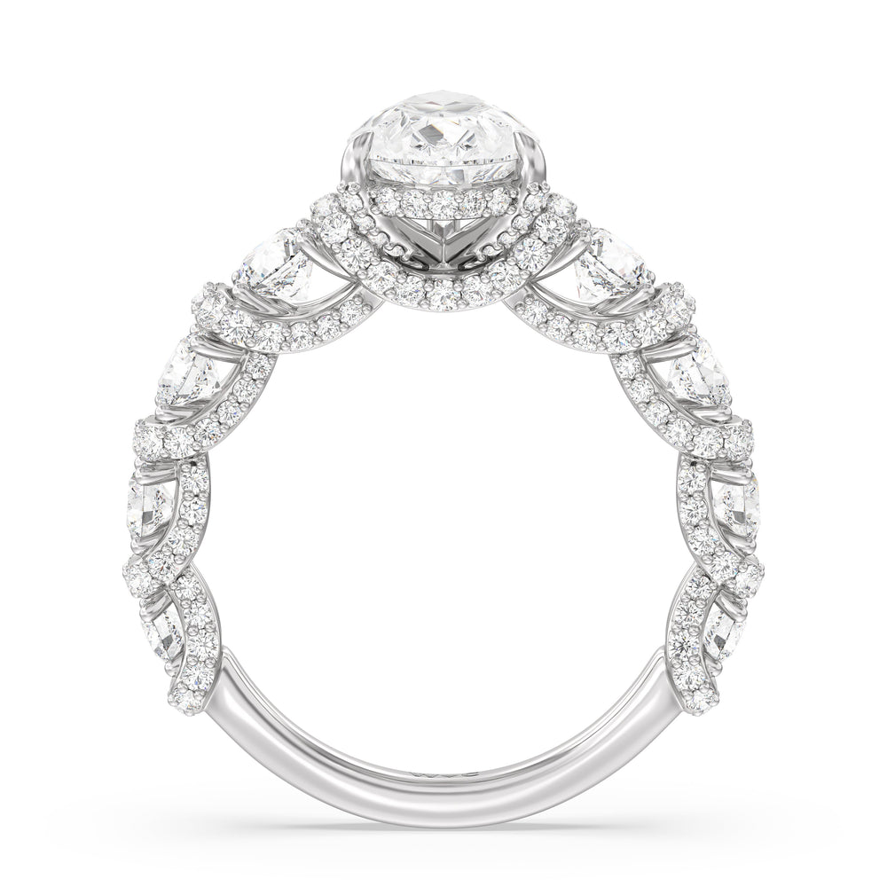 Pear Cut The Fulton Ring with Lab Grown Diamond in 14KT Platinum view 2
