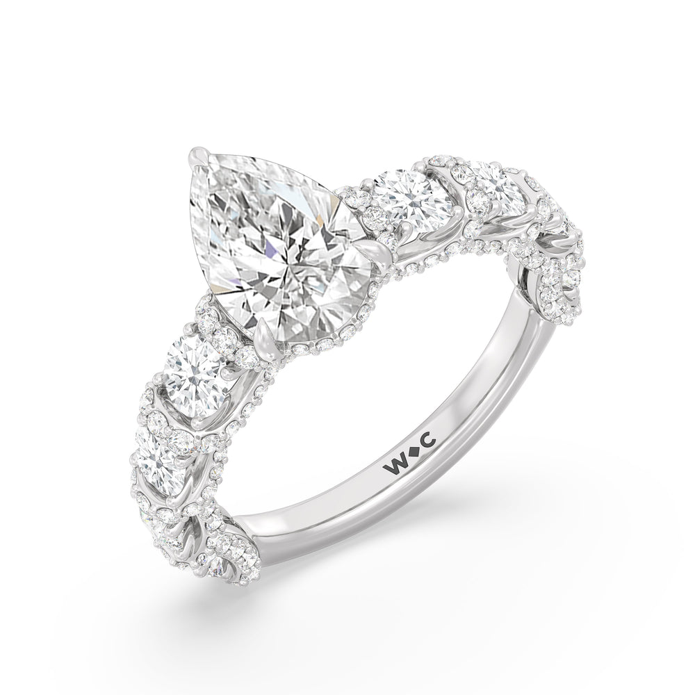Pear Cut The Fulton Ring with Lab Grown Diamond in 14KT Platinum view 3
