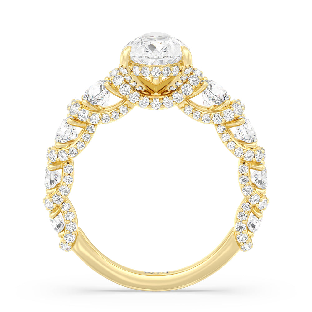Pear Cut The Fulton Ring with Lab Grown Diamond in 14KT Yellow Gold view 2
