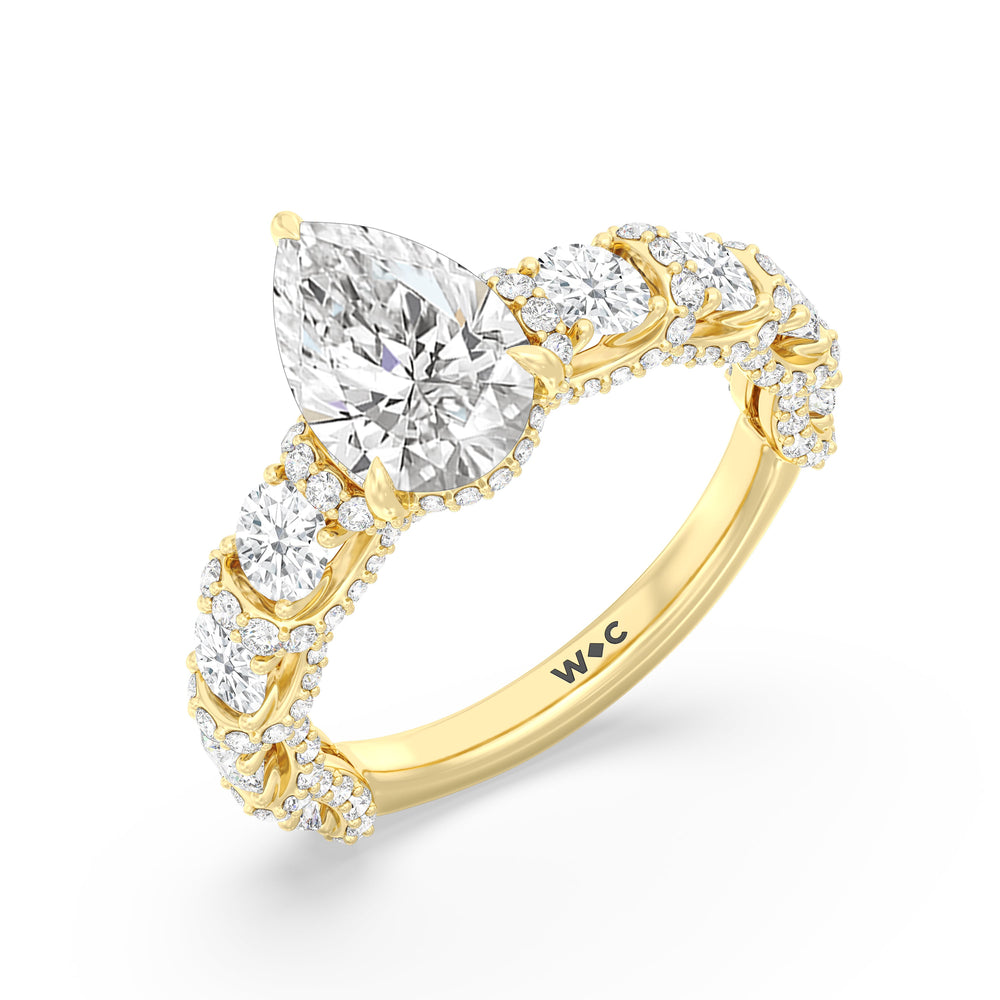 Pear Cut The Fulton Ring with Lab Grown Diamond in 14KT Yellow Gold view 3
