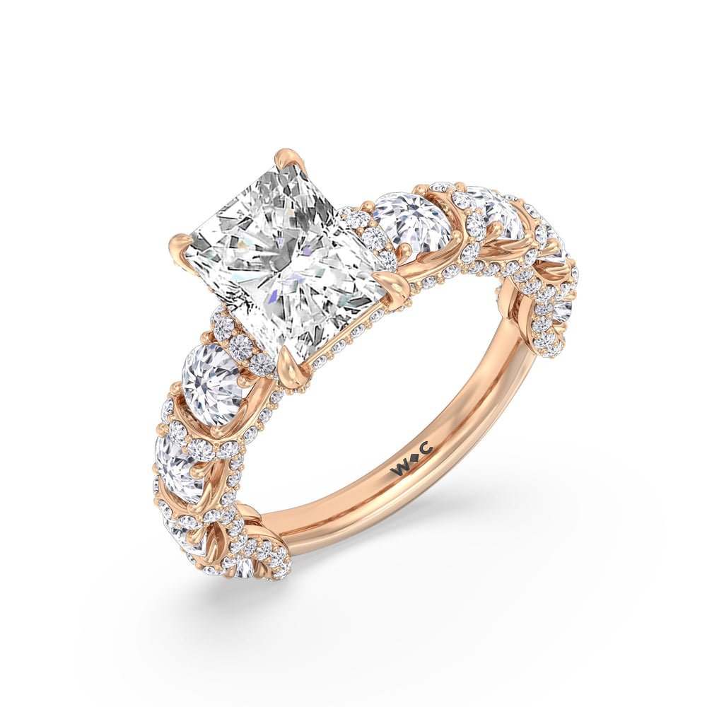 Radiant Cut The Fulton Ring with Lab Grown Diamond in 14KT Rose Gold view 3
