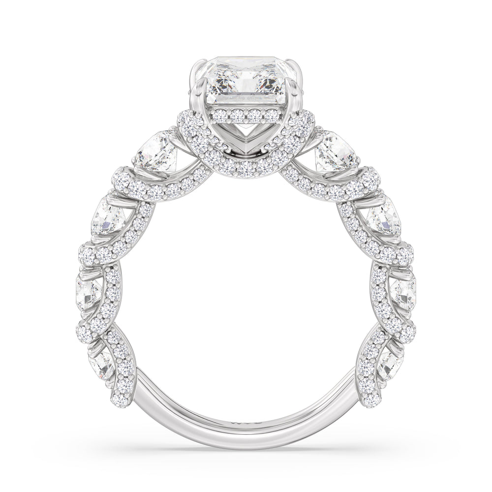 Radiant Cut The Fulton Ring with Lab Grown Diamond in 14KT Platinum view 2
