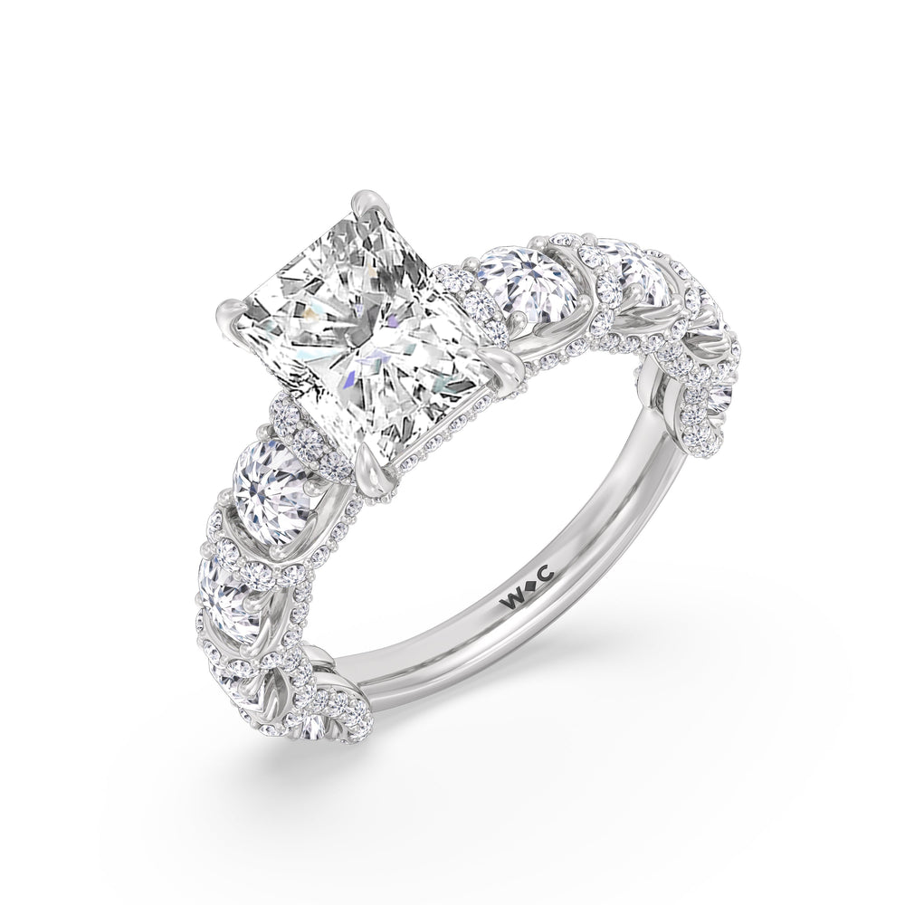 Radiant Cut The Fulton Ring with Lab Grown Diamond in 14KT Platinum view 3

