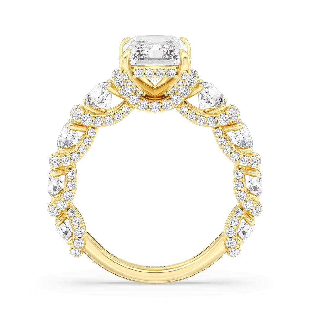 Radiant Cut The Fulton Ring with Lab Grown Diamond in 14KT Yellow Gold view 2
