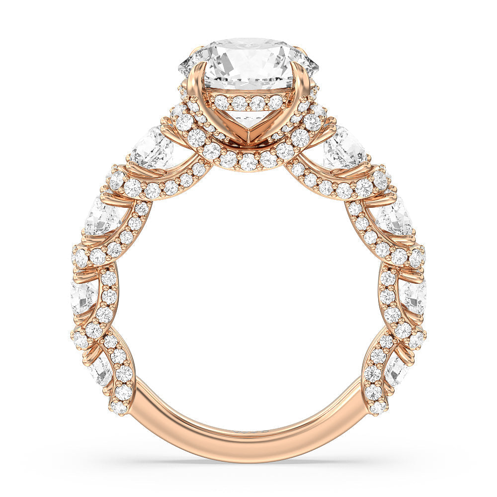 Round Cut The Fulton Ring with Lab Grown Diamond in 14KT Rose Gold view 2
