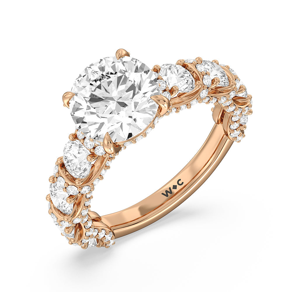 Round Cut The Fulton Ring with Lab Grown Diamond in 14KT Rose Gold view 3

