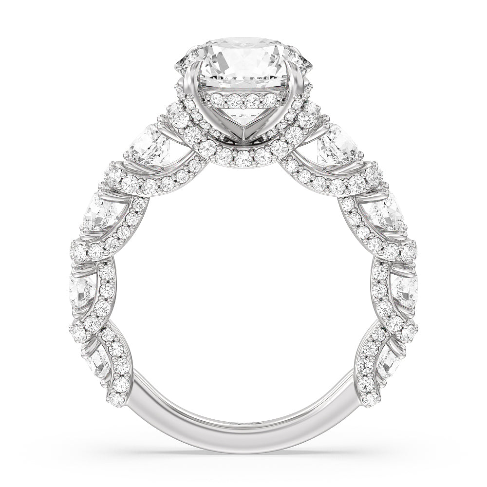 Round Cut The Fulton Ring with Lab Grown Diamond in 14KT Platinum view 2
