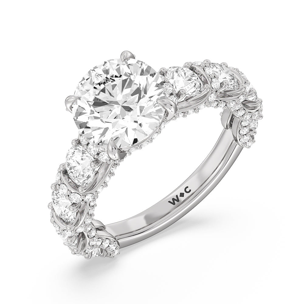 Round Cut The Fulton Ring with Lab Grown Diamond in 14KT Platinum view 3
