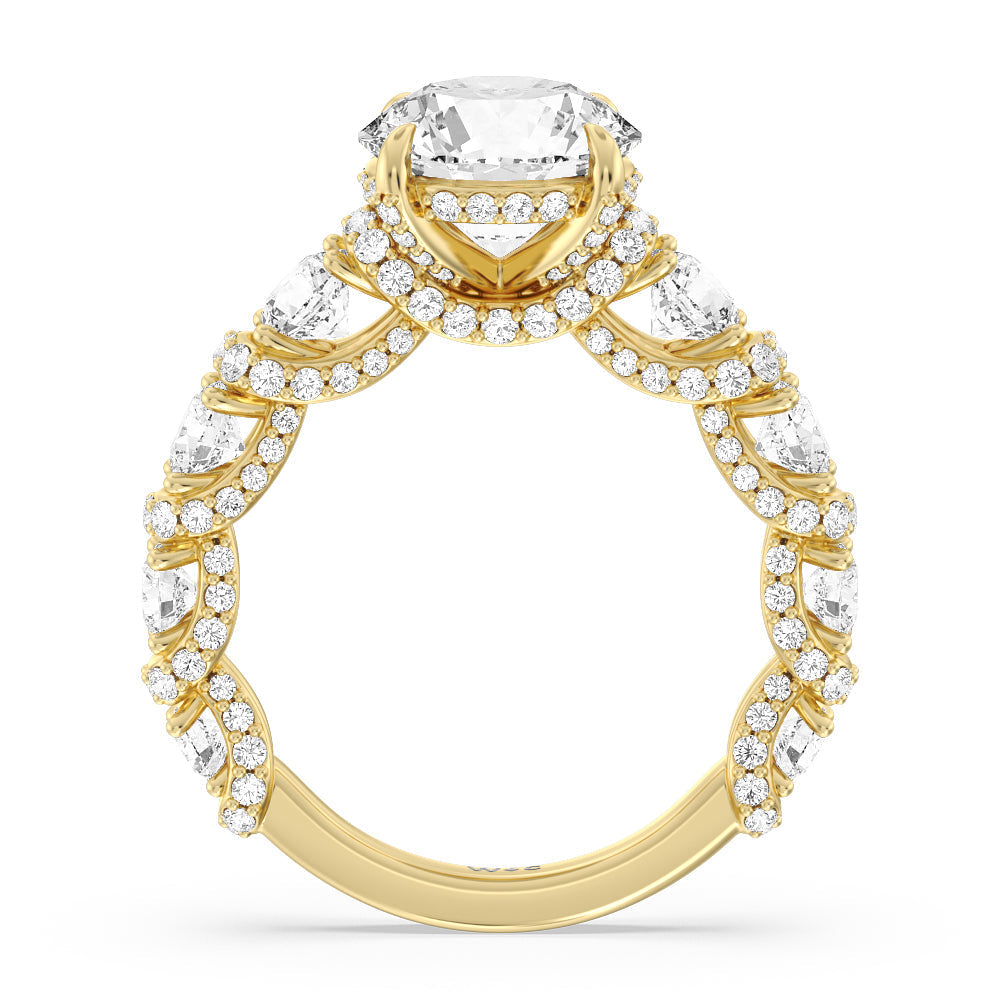 Round Cut The Fulton Ring with Lab Grown Diamond in 14KT Yellow Gold view 2
