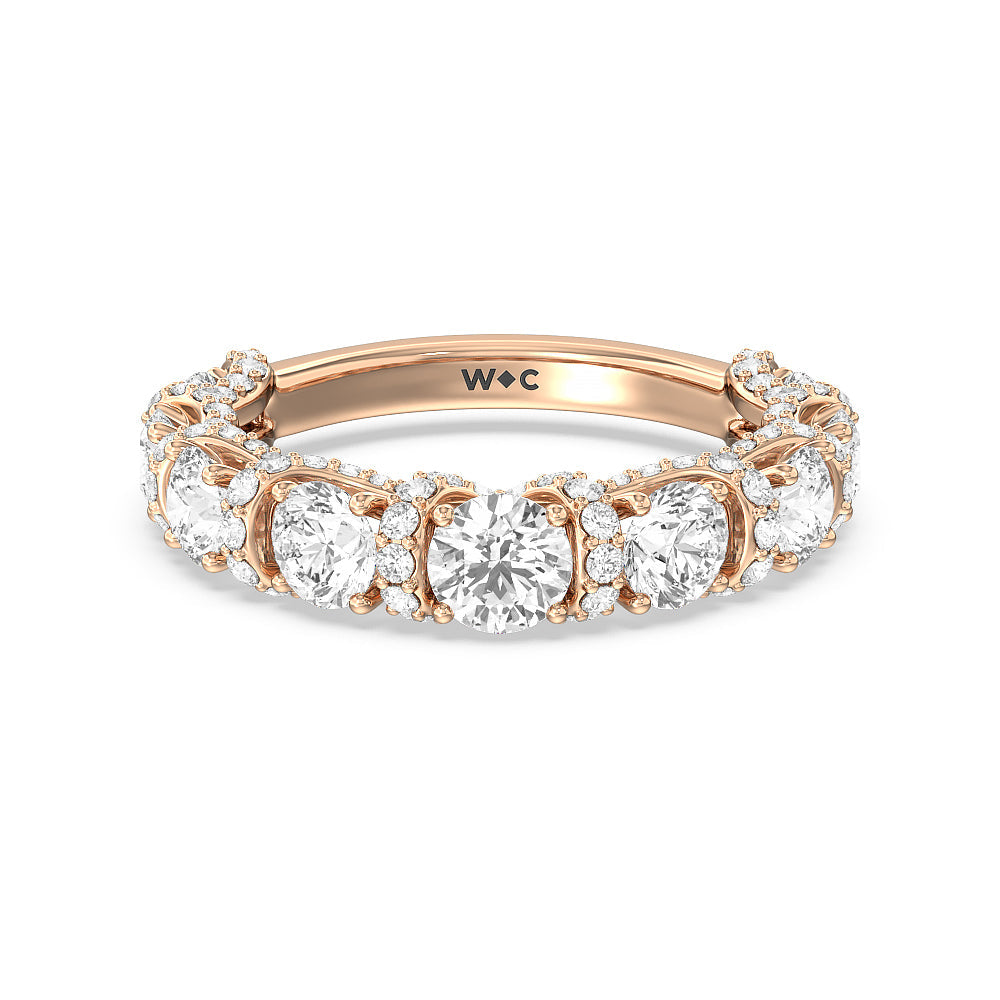The Fulton Band with 18KT Rose Gold Cut Diamond in 14KT Rose Gold view 1
