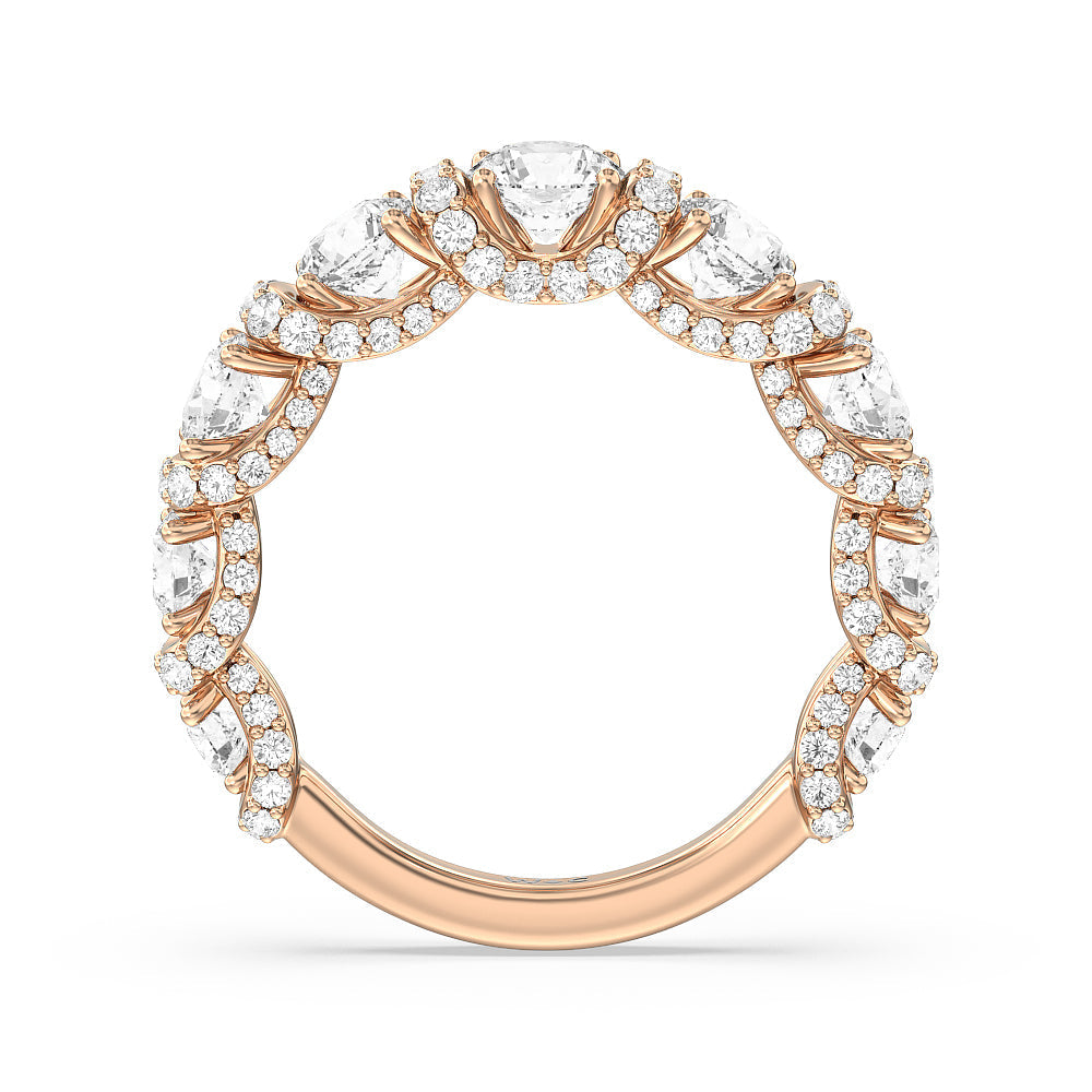 The Fulton Band with 18KT Rose Gold Cut Diamond in 14KT Rose Gold view 2
