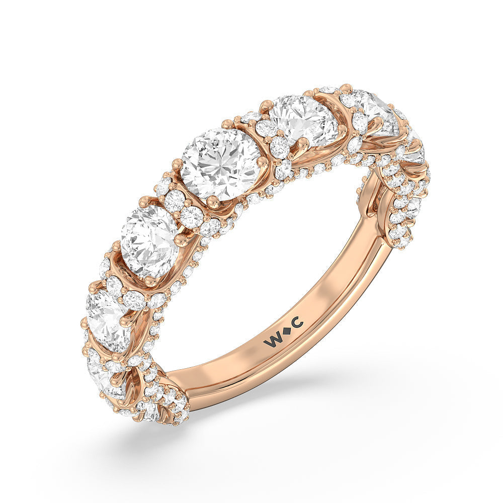 The Fulton Band with 18KT Rose Gold Cut Diamond in 14KT Rose Gold view 4
