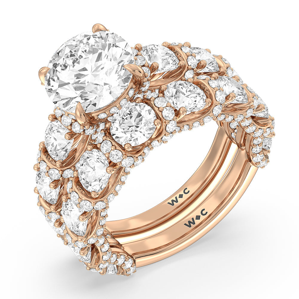 The Fulton Band with 18KT Rose Gold Cut Diamond in 14KT Rose Gold view 3
