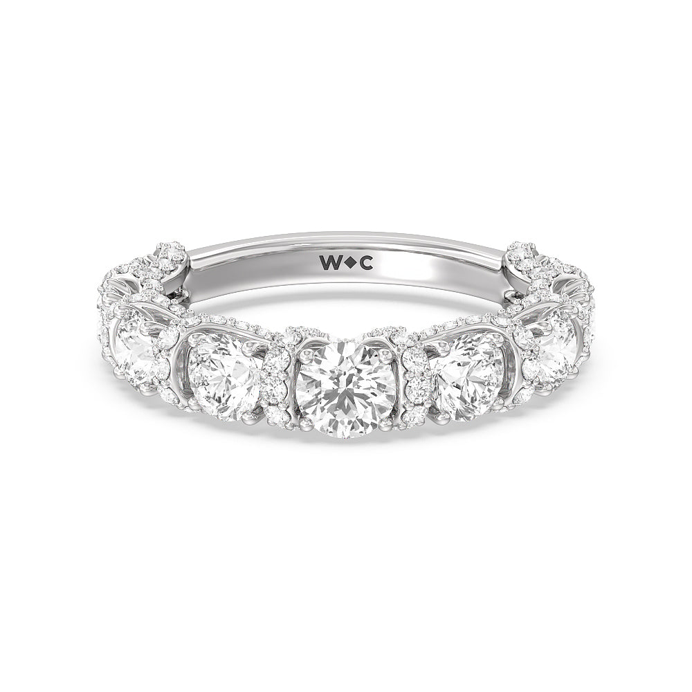 The Fulton Band with 18KT White Gold Cut Diamond in 14KT White Gold view 1
