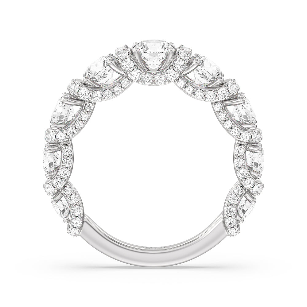 The Fulton Band with 18KT White Gold Cut Diamond in 14KT White Gold view 2
