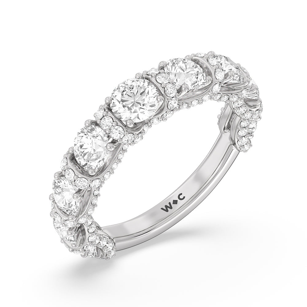 The Fulton Band with 18KT White Gold Cut Diamond in 14KT White Gold view 4
