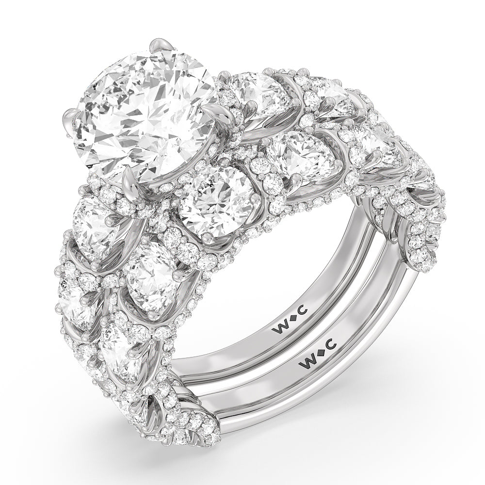 The Fulton Band with 18KT White Gold Cut Diamond in 14KT White Gold view 3

