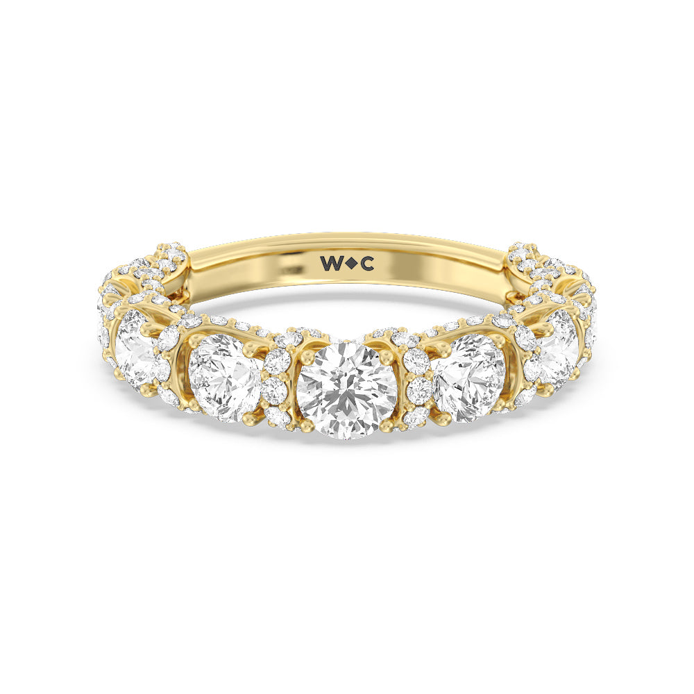 The Fulton Band with 18KT Yellow Gold Cut Diamond in 14KT Yellow Gold view 1
