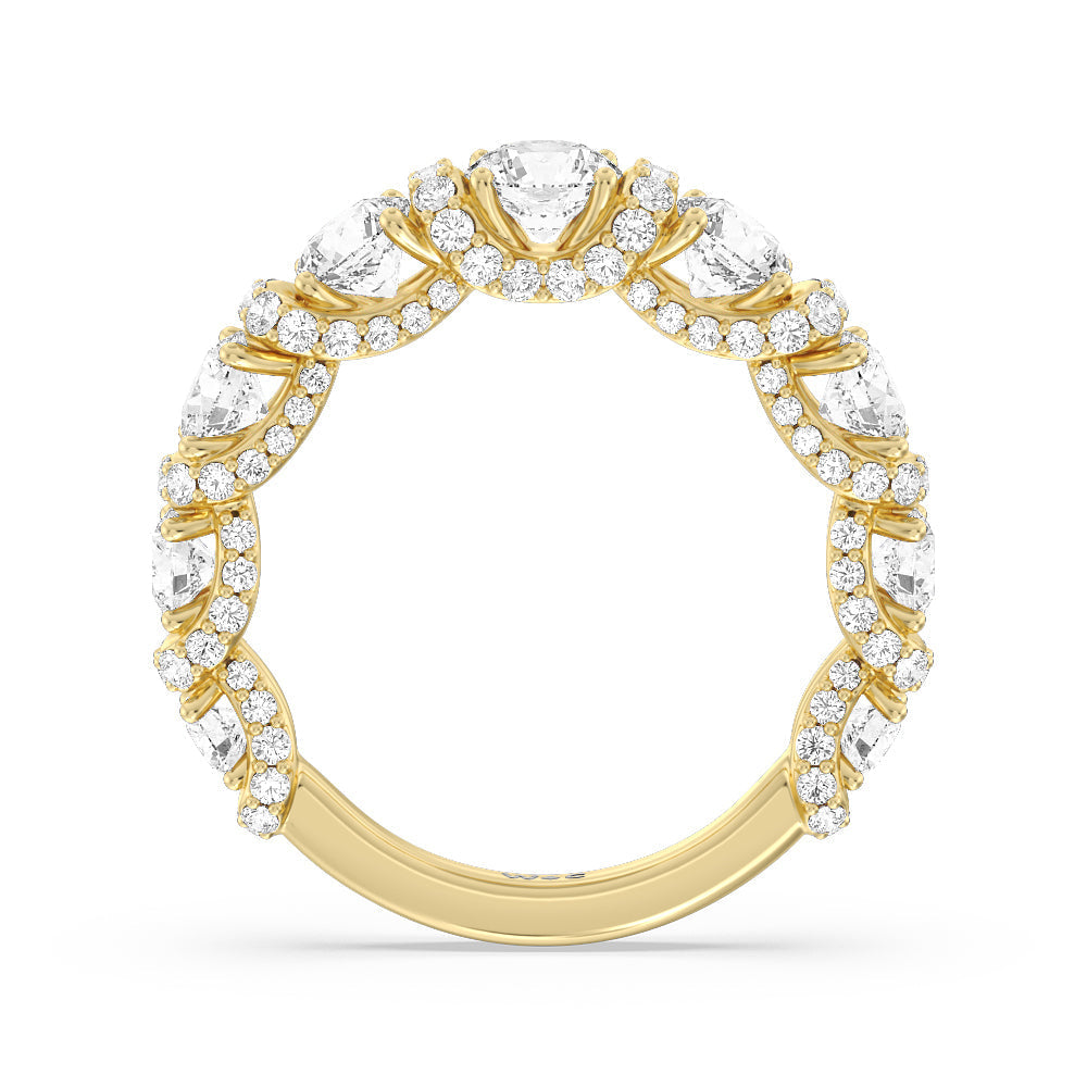 The Fulton Band with 18KT Yellow Gold Cut Diamond in 14KT Yellow Gold view 2
