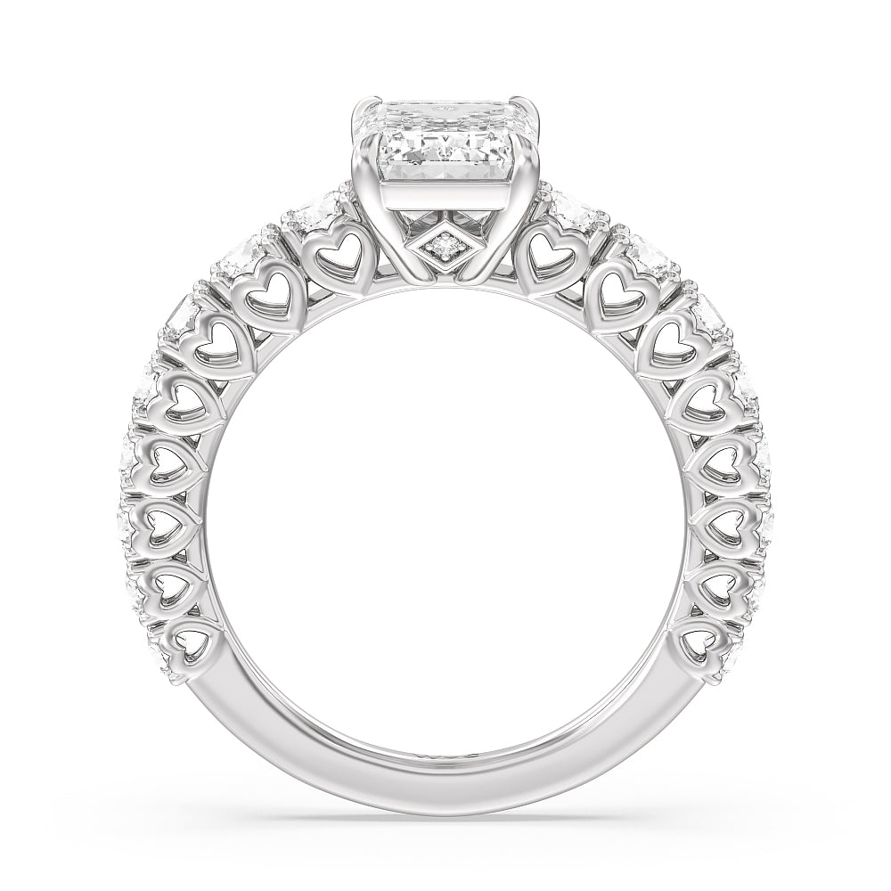 Emerald Cut The Uptown Ring with Lab Grown Diamond in 14KT Platinum view 2
