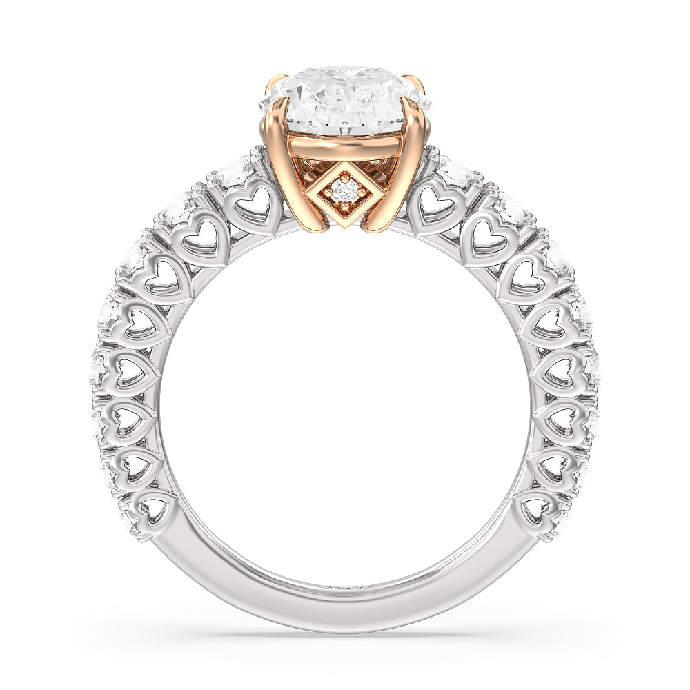 Oval Cut The Uptown Ring with Lab Grown Diamond in 14KT White & Rose Gold view 2
