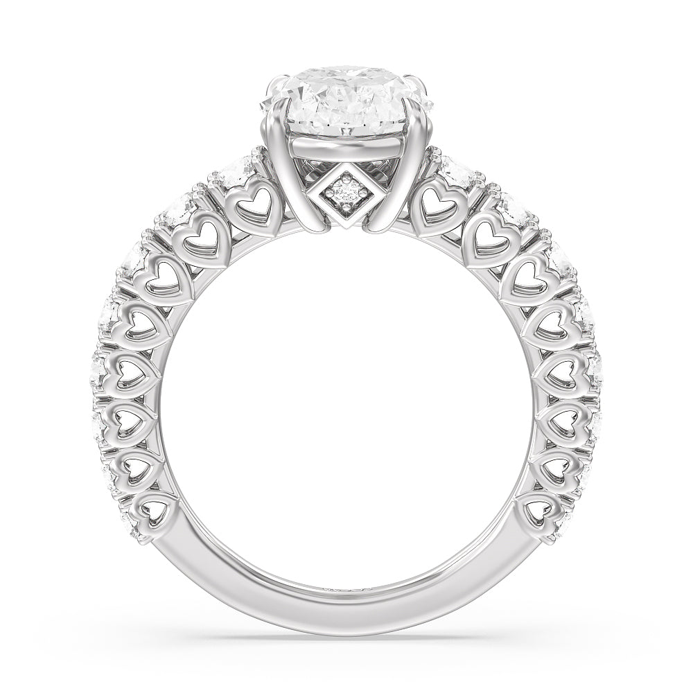 Oval Cut The Uptown Ring with Lab Grown Diamond in 14KT Platinum view 2
