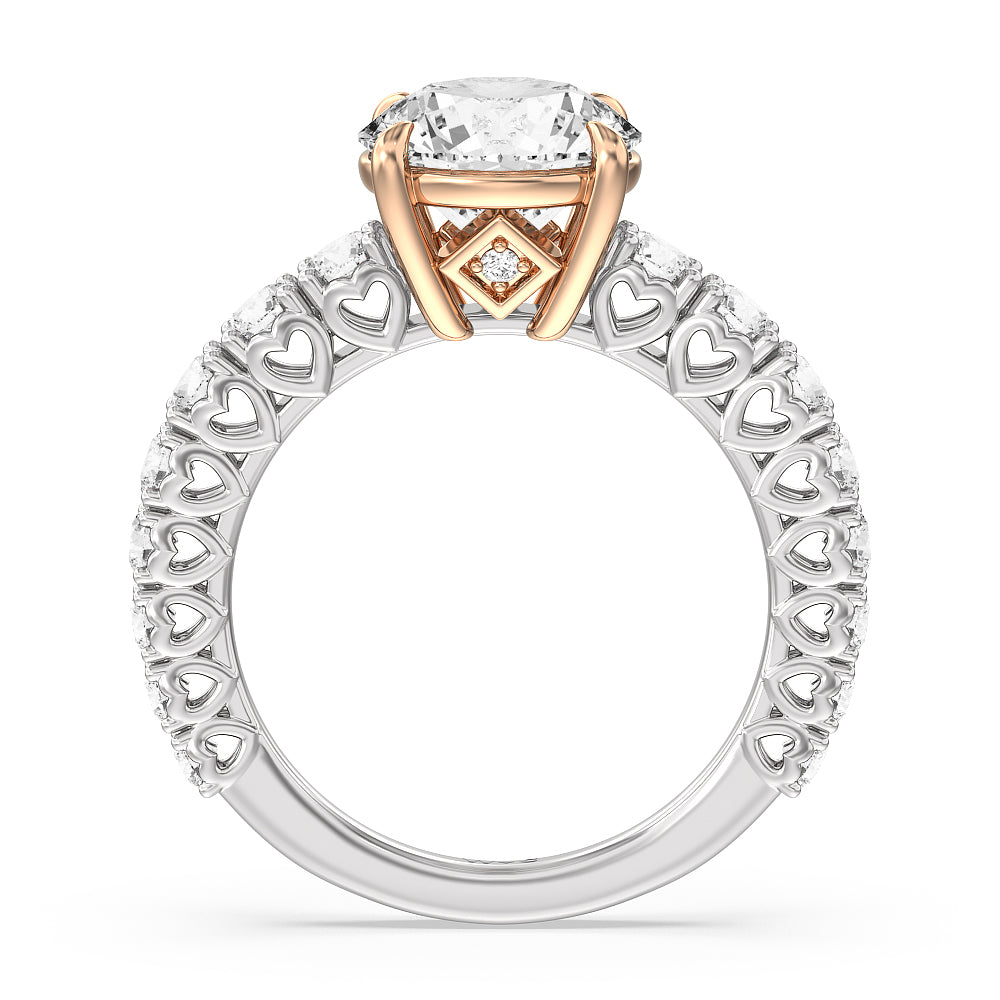 Round Cut The Uptown Ring with Lab Grown Diamond in 14KT White & Rose Gold view 2
