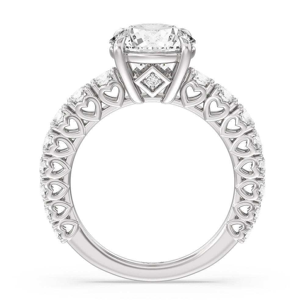 Round Cut The Uptown Ring with Lab Grown Diamond in 14KT Platinum view 2
