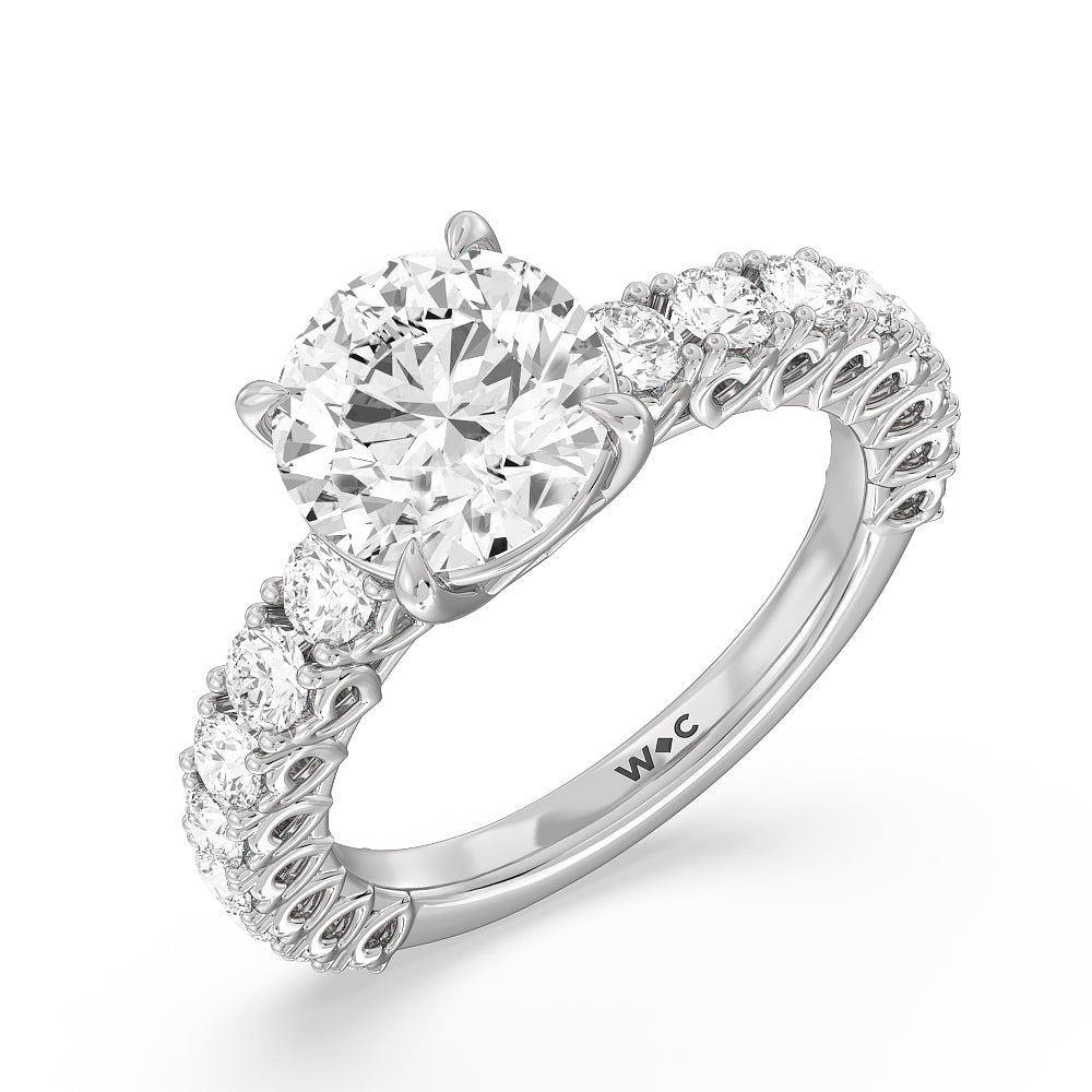 Round Cut The Uptown Ring with Lab Grown Diamond in 14KT Platinum view 3
