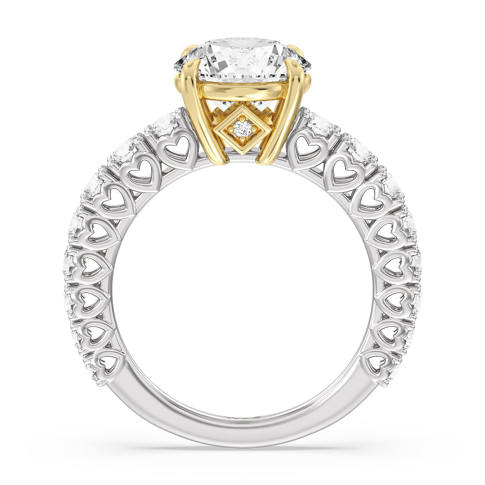 Round Cut The Uptown Ring with Lab Grown Diamond in 14KT White & Yellow Gold view 2
