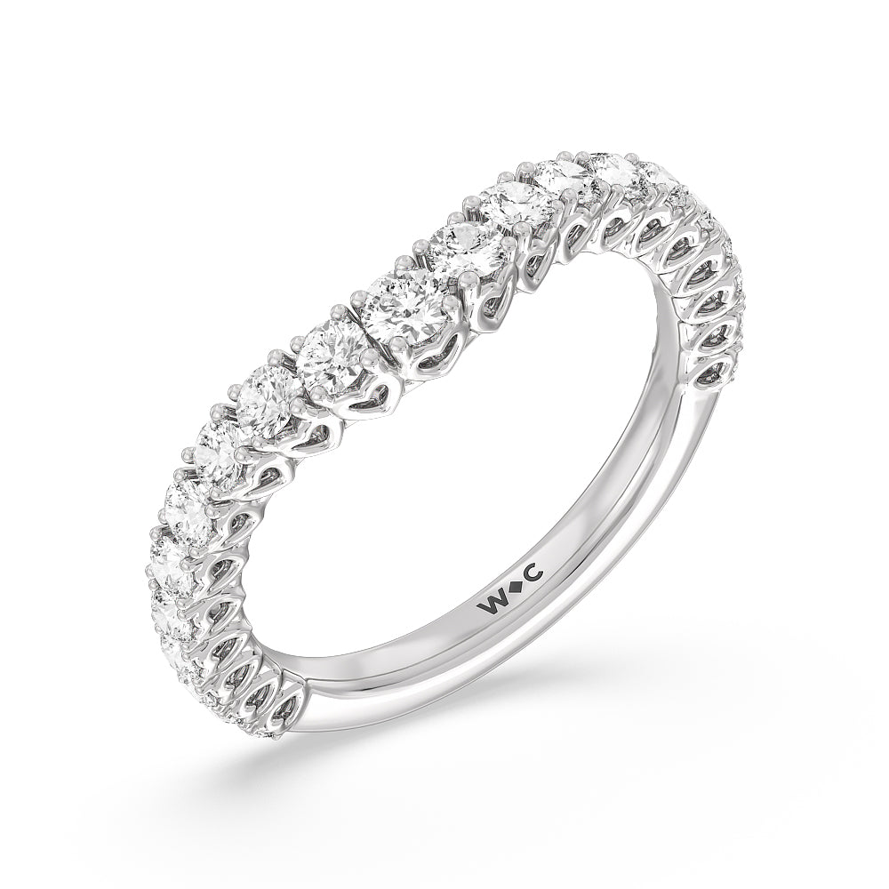 The Uptown Band with 18KT White Gold Cut Diamond in 14KT White Gold view 4
