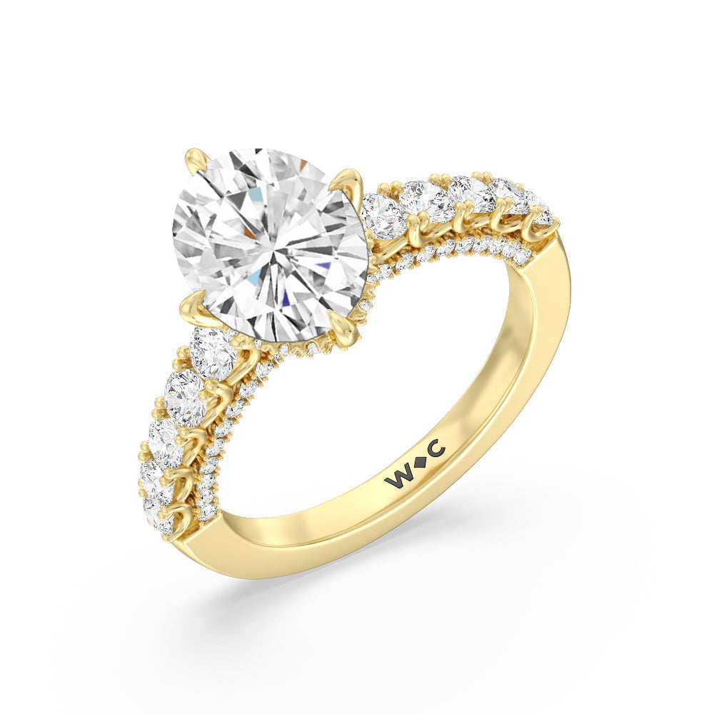 Oval Cut The Fifth Avenue Ring with Lab Grown Diamond in 14KT Yellow Gold view 3

