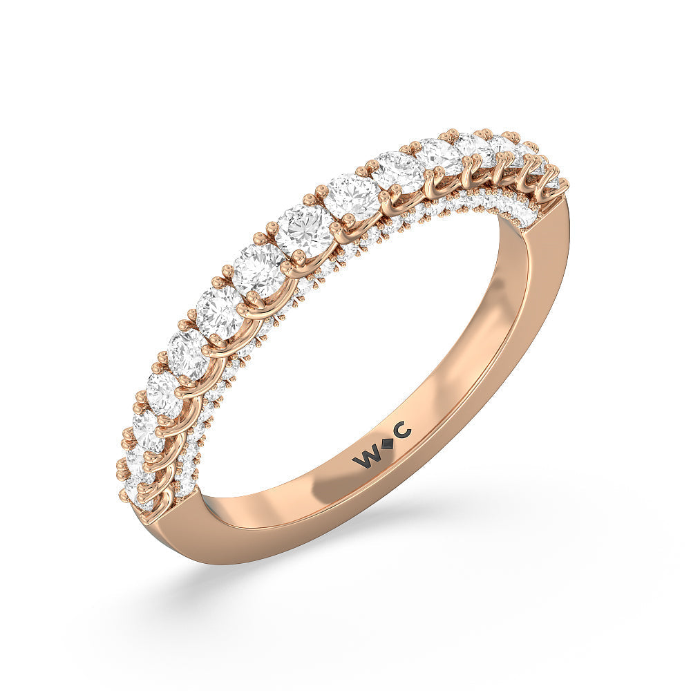 The Fifth Avenue Band with 18KT Rose Gold Cut Diamond in 14KT Rose Gold view 4
