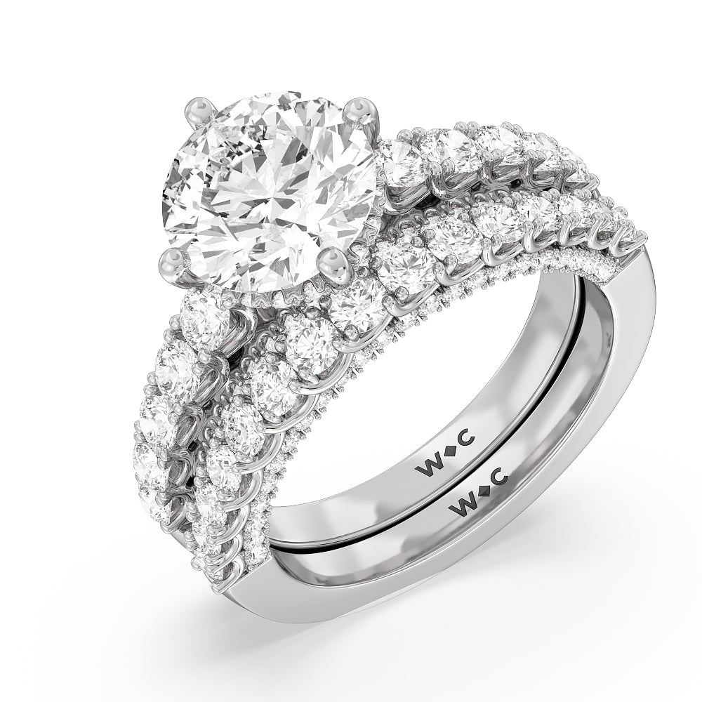 The Fifth Avenue Band with 18KT White Gold Cut Diamond in 14KT White Gold view 3
