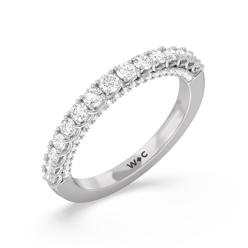 The Fifth Avenue Band with 18KT White Gold Cut Diamond in 14KT White Gold view 4
